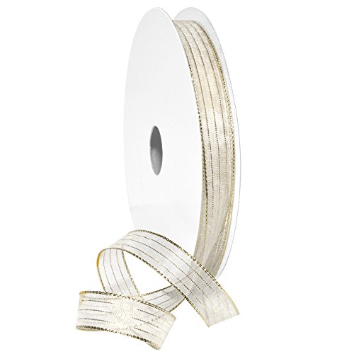 Morex Ribbon Harmony Band, Metallic, 1,6 cm x 45,7 m, Weiß/Gold, Artikel 1401.03/50-634, 5/8 Zoll x 45,7 m Morex Ribbon Harmony Band, Metallic, 1,6 cm x 45,7 m, Weiß/Gold, Artikel 1401.03/50-634, 5/8 Zoll x 45,7 m von Morex Ribbon