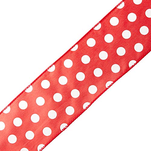 Morex Ribbon Holiday Dots Band, Polyester, rot/weiß, 2.5" x 50 Yd Morex Ribbon Holiday Dots Band, Polyester, rot/weiß, 2.5" x 50 Yd von Morex Ribbon