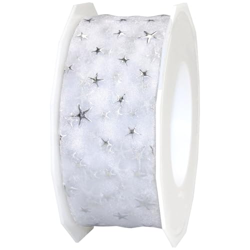 Morex Ribbon Kanada bedrucktes transparentes Band, 3,8 cm x 22 m Spule, Weiß (24340/20-601) von Morex Ribbon