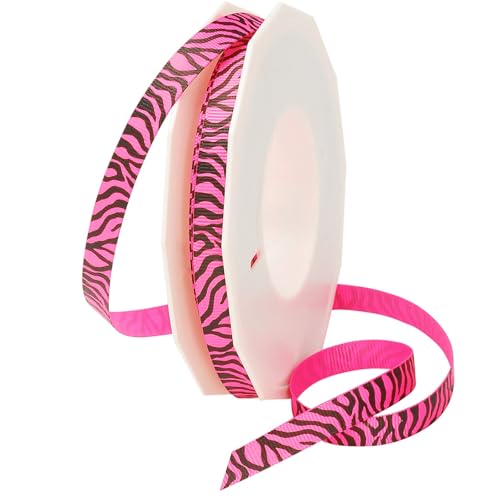 Morex Ribbon Neon-Zebra-Ripsband, 0,9 cm x 20 m, Shocking Pink von Morex Ribbon