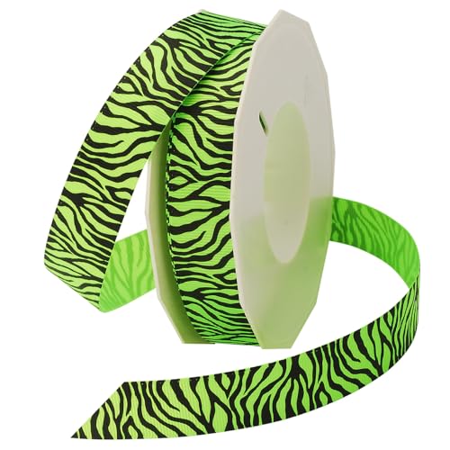 Morex Ribbon Neon-Zebra Ripsband, 2,2 cm x 20 m, Key Lime (33822/20-544) von Morex Ribbon