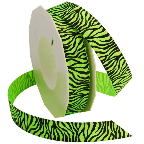 Morex Ribbon Neon-Zebra Ripsband, 2,2 cm x 20 m, Key Lime (33822/20-544) von Morex Ribbon