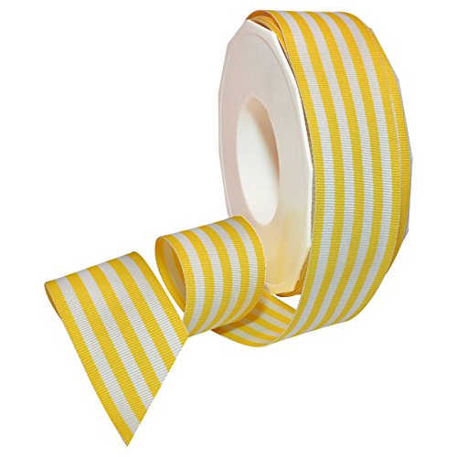 Morex Ribbon Polyester Grosgrain Striped Decorative Ribbon, 20 Yard, Yellow, 1-1/2 In von Morex Ribbon