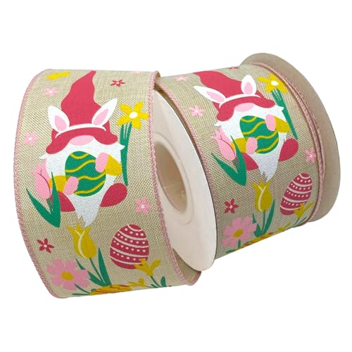 Morex Ribbon Schleifenband mit Draht, Hasenzwerg, 6,3 cm x 9,1 m, Osterdekoration von Morex Ribbon