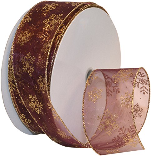 Morex Ribbon Schneeflockenband, Burgunderrot/Gold von Morex Ribbon