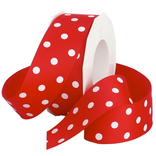 Morex Ripsband, 3,8 cm x 20 m Spule, Rot mit weißen Punkten Morex Ripsband, 3,8 cm x 20 m Spule, Rot mit weißen Punkten von Morex Ribbon