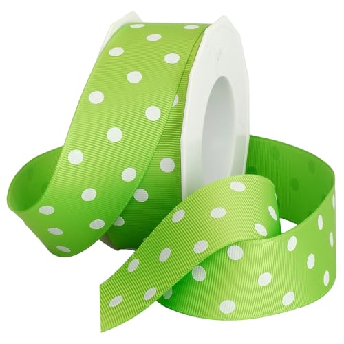 Morex Ripsband, 3,8 cm x 20 m Spule, grüner Apfel mit weißen Punkten Morex Ripsband, 3,8 cm x 20 m Spule, grüner Apfel mit weißen Punkten von Morex Ribbon