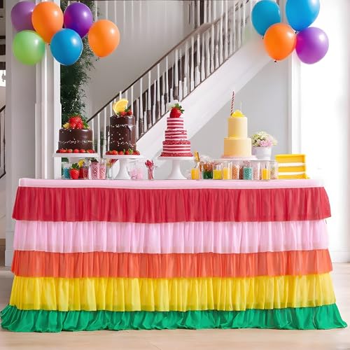 Morlinca Tüll Tischrock Tischdekoration Abgestufter Kuchen Tischrock Party Tischröcke Tüll Tischdecke für Geburtstagsfeier Baby Dusche Babyparty Valentinstag Bar Hochzeit Dekoration,Color,9ft Morlinca Tüll Tischrock Tischdekoration Abgestufter Kuchen Tischrock Party Tischröcke Tüll Tischdecke für Geburtstagsfeier Baby Dusche Babyparty Valentinstag Bar Hochzeit Dekoration,Color,9ft von Morlinca