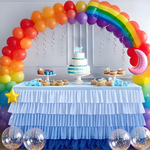 Morlinca Tüll Tischrock Tischdekoration Abgestufter Kuchen Tischrock Party Tischröcke Tüll Tischdecke für Geburtstagsfeier Baby Dusche Babyparty Valentinstag Bar Hochzeit Dekoration,Gradient Blue,6ft Morlinca Tüll Tischrock Tischdekoration Abgestufter Kuchen Tischrock Party Tischröcke Tüll Tischdecke für Geburtstagsfeier Baby Dusche Babyparty Valentinstag Bar Hochzeit Dekoration,Gradient Blue,6ft von Morlinca