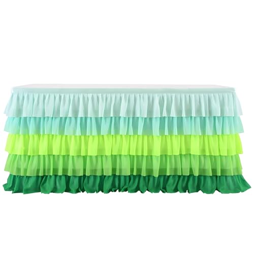 Morlinca Tüll Tischrock Tischdekoration Abgestufter Kuchen Tischrock Party Tischröcke Tüll Tischdecke für Geburtstagsfeier Baby Dusche Babyparty Valentinstag Bar Hochzeit Dekoration,Mixed Green,9ft Morlinca Tüll Tischrock Tischdekoration Abgestufter Kuchen Tischrock Party Tischröcke Tüll Tischdecke für Geburtstagsfeier Baby Dusche Babyparty Valentinstag Bar Hochzeit Dekoration,Mixed Green,9ft von Morlinca