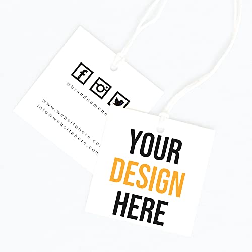 200 Stück individuelle Hängeetiketten, personalisieren Sie Ihr Logo, Foto- und Textdesign, Preisschilder, Schmuckanhänger (Geschenkanhänger-Seil) von MornLu