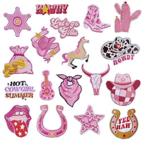 Western-Aufnäher zum Aufbügeln, Motiv: Cowgirl, bestickt, Vintage-Stickerei-Aufnäher für DIY-Zubehör, Basteln, ästhetisches Zubehör für Damen, Kleidung, Rucksäcke, Hüte, Jacken, Jeans, Dekoration, 19 von MornZorn