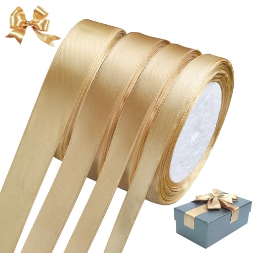 132M Satinband Gold Set, 6/10/15/20mm Geschenkband Breit,Schleifenband Goldene Für Goldene Hochzeit,Geschenkverpackung, Geschenkband Gold Hochzeit Geeignet für Basteln,Kuchendekoration 132M Satinband Gold Set, 6/10/15/20mm Geschenkband Breit,Schleifenband Goldene Für Goldene Hochzeit,Geschenkverpackung, Geschenkband Gold Hochzeit Geeignet für Basteln,Kuchendekoration von Morocket