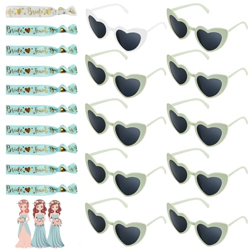 18 Stück Bride Partybrille Herz Sonnenbrille mit Braut Armbänder, Herz Sonnenbrille, Bride Tattoo Aufkleber, Bride Armband, Hippie Brille Partybrille, Sonnenbrille Herzform für Braut Hochzeit Deko 18 Stück Bride Partybrille Herz Sonnenbrille mit Braut Armbänder, Herz Sonnenbrille, Bride Tattoo Aufkleber, Bride Armband, Hippie Brille Partybrille, Sonnenbrille Herzform für Braut Hochzeit Deko von Morocket