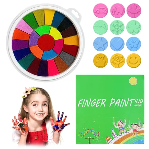 Morocket Fingerstempelfarbe 25 Farben Stempelkissen Kinder, Fingerstempel Bunt, Fingerabdruck Stempelkissen, Stempelkissen Kinder Abwaschbar für Stoffmalerei, Schule, Geburtstags Morocket Fingerstempelfarbe 25 Farben Stempelkissen Kinder, Fingerstempel Bunt, Fingerabdruck Stempelkissen, Stempelkissen Kinder Abwaschbar für Stoffmalerei, Schule, Geburtstags von Morocket