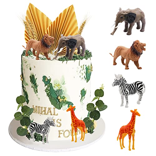 Morofme 20 realistische Safari-Dschungel-Tier-Tortenaufsätze, goldene Palme, Eukalyptusblätter, Löwe, Giraffe, Elefant, Zebra, Figuren, Tier-Kuchendekoration für Safari-Dschungel-Wild-Zoo-Party Morofme 20 realistische Safari-Dschungel-Tier-Tortenaufsätze, goldene Palme, Eukalyptusblätter, Löwe, Giraffe, Elefant, Zebra, Figuren, Tier-Kuchendekoration für Safari-Dschungel-Wild-Zoo-Party von Morofme