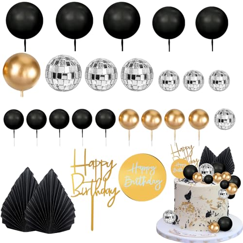 Morofme 25pcs Mann Kuchen Topper Disco Ball Kuchen Topper Schwarz Gold Kugeln Palm Leaves Schwarz Gold Boho Kuchen Dekorationen für Mann Junge Bohemian Schwarz Gold Thema Hochzeit Baby Dusche Geburts Morofme 25pcs Mann Kuchen Topper Disco Ball Kuchen Topper Schwarz Gold Kugeln Palm Leaves Schwarz Gold Boho Kuchen Dekorationen für Mann Junge Bohemian Schwarz Gold Thema Hochzeit Baby Dusche Geburts von Morofme