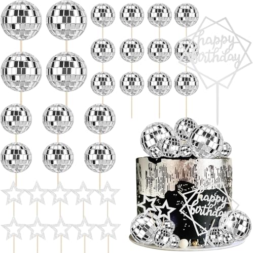 Morofme Disco Kugeln Kuchen Dekoration Silber Disco Ball Kuchen Toppers 33pcs Spiegel Kugeln Kuchen Dekor Disco Thema Cupcake Pick Birthday Star Kuchen Topper für 70er Jahre 80er Geburtstag Tanz Morofme Disco Kugeln Kuchen Dekoration Silber Disco Ball Kuchen Toppers 33pcs Spiegel Kugeln Kuchen Dekor Disco Thema Cupcake Pick Birthday Star Kuchen Topper für 70er Jahre 80er Geburtstag Tanz von Morofme