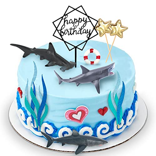 Morofme Hai-Kuchenaufsätze, 9 Stück, Hai-Geburtstagstorte, Cupcake-Aufsatz, Mini-Spielzeugfiguren, Hai-Kuchendekoration für unter dem Meer, Ozean, Hai, Unterwasser Morofme Hai-Kuchenaufsätze, 9 Stück, Hai-Geburtstagstorte, Cupcake-Aufsatz, Mini-Spielzeugfiguren, Hai-Kuchendekoration für unter dem Meer, Ozean, Hai, Unterwasser von Morofme