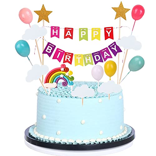 Morofme Regenbogen-Tortenaufsatz 13 Stück alles Gute zum Geburtstag Kuchen Flagge Banner bunt Regenbogen Wolken Ballon Kugel Kuchen Cupcake-Aufsatz bunte Regenbogen-Kuchendekoration Morofme Regenbogen-Tortenaufsatz 13 Stück alles Gute zum Geburtstag Kuchen Flagge Banner bunt Regenbogen Wolken Ballon Kugel Kuchen Cupcake-Aufsatz bunte Regenbogen-Kuchendekoration von Morofme