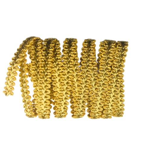 2 Meter Metallisiertes Zierband 1,1 cm breit Farbe Lurex-gold Bordüre Brokat Goldborte Schmuckband Lurexband Spitze für Kissen Kleidung Kostüme Lampenschirme Gardinen DIY Nähen uzw. von Mosel Avenue Art & Gobelin Studio