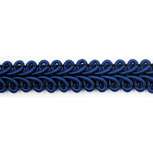 2 Meter Dekoborte 1cm breit Farbe blau Spitze Brokat Möbelborte Bänder Posamentenborte Franse für Gardinen Möbel Kostüme von Mosel Avenue Art & Gobelin Studio