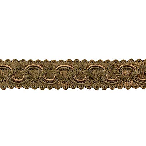 5,0 m Posamentenborte Breite 16 mm Farbe Olive Messing- Look (1,1 €/m) 5m,10m,15m uzw für Gardinen Brokatborten Dekoborte Bordüre Borte Franse von Mosel Avenue Art & Gobelin Studio