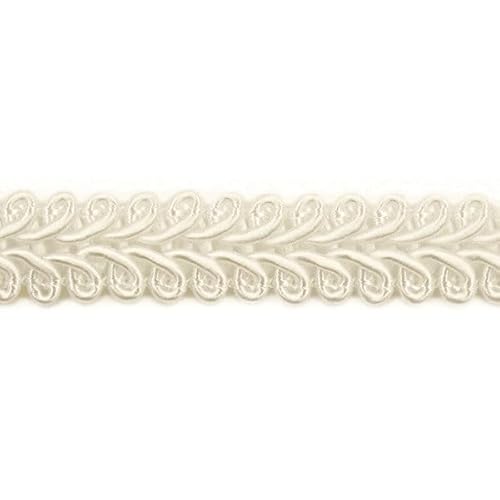 Dekoborte 1cm breit Farbe cremeweiß Spitze Brokat Möbelborte Posamentenborte Franse für Gardinen Möbel Kostüme (2 Meter) von Mosel Avenue Art & Gobelin Studio