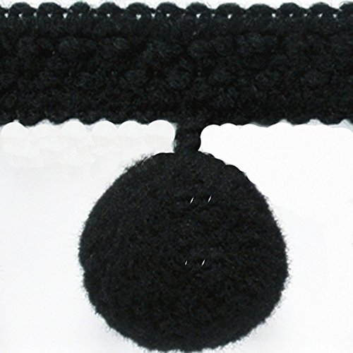 Mosel Avenue Art & Gobelin Studio (DE) 5,0 lfm Bommelborte Breite 40 mm Ø20 mm Farbe Schwarz (1,99 €/m) Pompons Pompon Deko Borte Barock von Mosel Avenue Art & Gobelin Studio