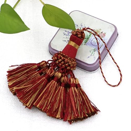 Mosel Avenue Art & Gobelin Studio *DE* Luxus Türgriff-Schlüsselquaste Quaste 12cm m.Kordel 20cm Farbe Rot & Gold Troddeln Anhänger Bürsten Raffhalter Mosel Avenue Art & Gobelin Studio *DE* Luxus Türgriff-Schlüsselquaste Quaste 12cm m.Kordel 20cm Farbe Rot & Gold Troddeln Anhänger Bürsten Raffhalter von Mosel Avenue Art & Gobelin Studio