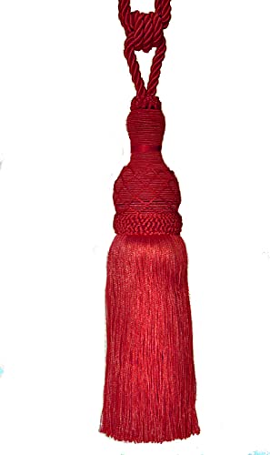 Mosel Avenue Art & Gobelin Studio *DE* XL Gardinenhalter mit Kordel 75 cm Quaste 29 cm Raffhalter Farbe Rot von Mosel Avenue Art & Gobelin Studio