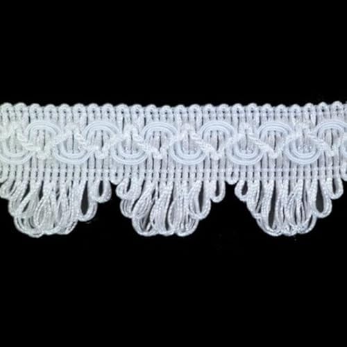 Posamentenborte Länge 20 m Breite 3,5 cm Farbe Weiß Brokatborten Dekoborte Bordüre Borte mit Posamenten Fransen Brokat Spitze Bordüre Antik Jugendstil Barock Posamentenborte Länge 20 m Breite 3,5 cm Farbe Weiß Brokatborten Dekoborte Bordüre Borte mit Posamenten Fransen Brokat Spitze Bordüre Antik Jugendstil Barock von Mosel Avenue Art & Gobelin Studio