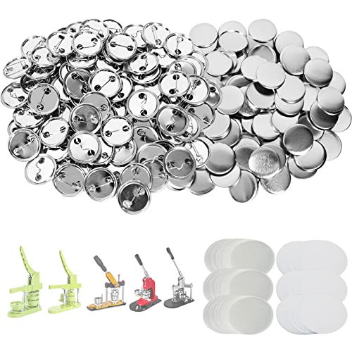 Mostme 300 Sets 32 mm Knopfteile Knopfzubehör, 3.2 cm leere Knopf-Abzeichenteile, runde Knopfherstellungszubehör, Metallschalen, blanko Papier und transparente Folie Mostme 300 Sets 32 mm Knopfteile Knopfzubehör, 3.2 cm leere Knopf-Abzeichenteile, runde Knopfherstellungszubehör, Metallschalen, blanko Papier und transparente Folie von Mostme
