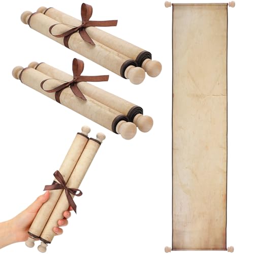 MotiMind 2 Stück Vintage Blanko-Papierrollen Vintage Scroll Papier gewickelt auf Holzstab lange gealterte Blanko-Schriftrolle zum Schreiben, Zeichnen, Kalligraphie, 22,9 x 91,4 cm MotiMind 2 Stück Vintage Blanko-Papierrollen Vintage Scroll Papier gewickelt auf Holzstab lange gealterte Blanko-Schriftrolle zum Schreiben, Zeichnen, Kalligraphie, 22,9 x 91,4 cm von MotiMind