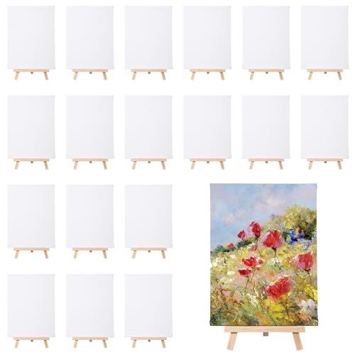 MotiMind 36-teiliges Leinwandbrett mit Staffelei-Set zum Malen, 15,2 x 20,3 cm, Leinwandpaneele mit 20,3 cm großen Holzstaffeleien für Öl-, Acrylmalerei, Geburtstagsparty, Kunst, Handwerk, Geburtstag MotiMind 36-teiliges Leinwandbrett mit Staffelei-Set zum Malen, 15,2 x 20,3 cm, Leinwandpaneele mit 20,3 cm großen Holzstaffeleien für Öl-, Acrylmalerei, Geburtstagsparty, Kunst, Handwerk, Geburtstag von MotiMind