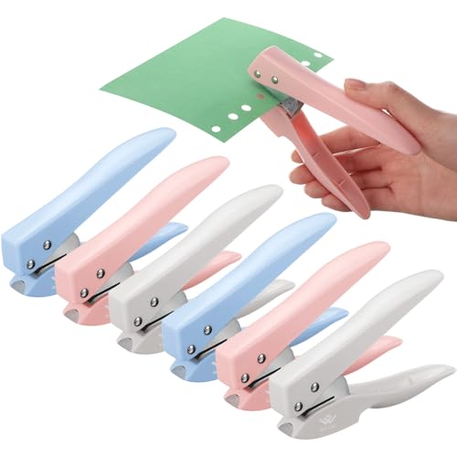 MotiMind 6 Stück Einzellochstanzer, Handstanzer, 1/4 Zoll, zum Basteln, 15 Blatt, Papierkapazität, ABS-Metall, Arbeitsersparnis, Bürobedarf für Etiketten, Grußkarten, Ausweise, Spanplatten MotiMind 6 Stück Einzellochstanzer, Handstanzer, 1/4 Zoll, zum Basteln, 15 Blatt, Papierkapazität, ABS-Metall, Arbeitsersparnis, Bürobedarf für Etiketten, Grußkarten, Ausweise, Spanplatten von MotiMind