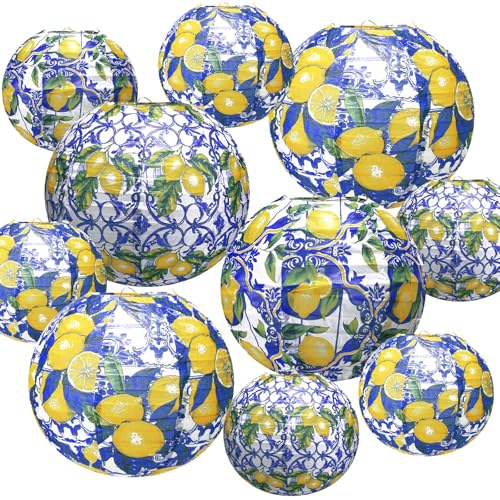 MotiMind Amalfi-Küsten-Papierlaternen-Set, Capri-Positano-Zitronen-Party, Zitronenzubehör, Sommer, mediterrane Dekorationen, Zitronenmuster, für Hochzeit, Babyparty, Geburtstag, Party, Dekoration, MotiMind Amalfi-Küsten-Papierlaternen-Set, Capri-Positano-Zitronen-Party, Zitronenzubehör, Sommer, mediterrane Dekorationen, Zitronenmuster, für Hochzeit, Babyparty, Geburtstag, Party, Dekoration, von MotiMind