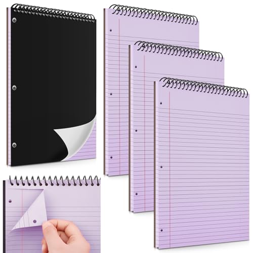 MotiMind Spiralblock mit 3 gelochten Notizblöcken, College, liniert, 50 Blatt, Hartkarton, Spiralbindung, Notizblock für Büro, Schule, Geschäft, Violett, 3 Packungen MotiMind Spiralblock mit 3 gelochten Notizblöcken, College, liniert, 50 Blatt, Hartkarton, Spiralbindung, Notizblock für Büro, Schule, Geschäft, Violett, 3 Packungen von MotiMind