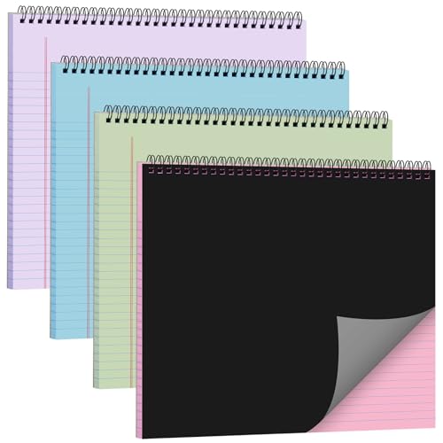 Notizbücher im Querformat, 3-fach gelocht, Spiralbindung, 27,9 x 22,9 cm, College-Notizblock zum Zeichnen, Diagramm, Reißlinie zum Entfernen, 50 Blatt, Büro-Steno-Buch (mehrfarbig) von MotiMind