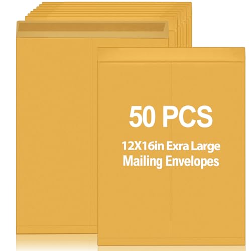 Motipuns 50 Stück extra große Versandtaschen mit gummierten Klappen, 30,5 x 40,6 cm, mit gummierten Klappen, Katalog-Jumbo-Umschläge für Versand, Aufbewahrung und Organisation von Dokumenten Motipuns 50 Stück extra große Versandtaschen mit gummierten Klappen, 30,5 x 40,6 cm, mit gummierten Klappen, Katalog-Jumbo-Umschläge für Versand, Aufbewahrung und Organisation von Dokumenten von Motipuns