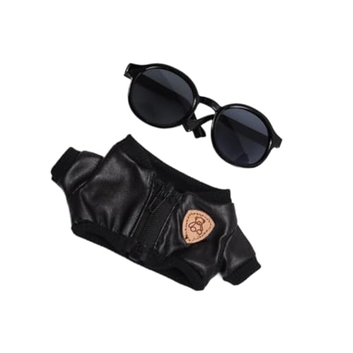 MotiveTech 2 Stück Puppen Schwarze Jacke Und Sonnenbrille Handgemachte Kleidung Zubehör Miniatur Kleidung Outfits für 15cm Puppen Dress Up Girl Puppen MotiveTech 2 Stück Puppen Schwarze Jacke Und Sonnenbrille Handgemachte Kleidung Zubehör Miniatur Kleidung Outfits für 15cm Puppen Dress Up Girl Puppen von MotiveTech