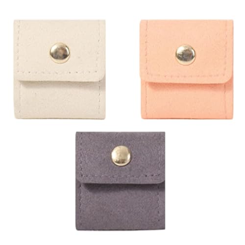 MotiveTech 3 Mini Schmuckbeutel, Schmuckbeutel Aus Kunstleder mit Kleinen Anhängern, Zur Aufbewahrung von Ringen, Schmuck, für Strand, Urlaub, Reisen, Party, von MotiveTech
