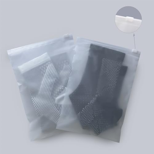 50 Stück Socken-Organizer-Taschen, 15,2 x 22,9 cm, mattiert, mit Reißverschluss, Kunststoff, für Reisen, Aufbewahrung, transparente Bekleidungstasche zum Verpacken von Handschuhen, Toilettenartikeln, 50 Stück Socken-Organizer-Taschen, 15,2 x 22,9 cm, mattiert, mit Reißverschluss, Kunststoff, für Reisen, Aufbewahrung, transparente Bekleidungstasche zum Verpacken von Handschuhen, Toilettenartikeln, von Motomy