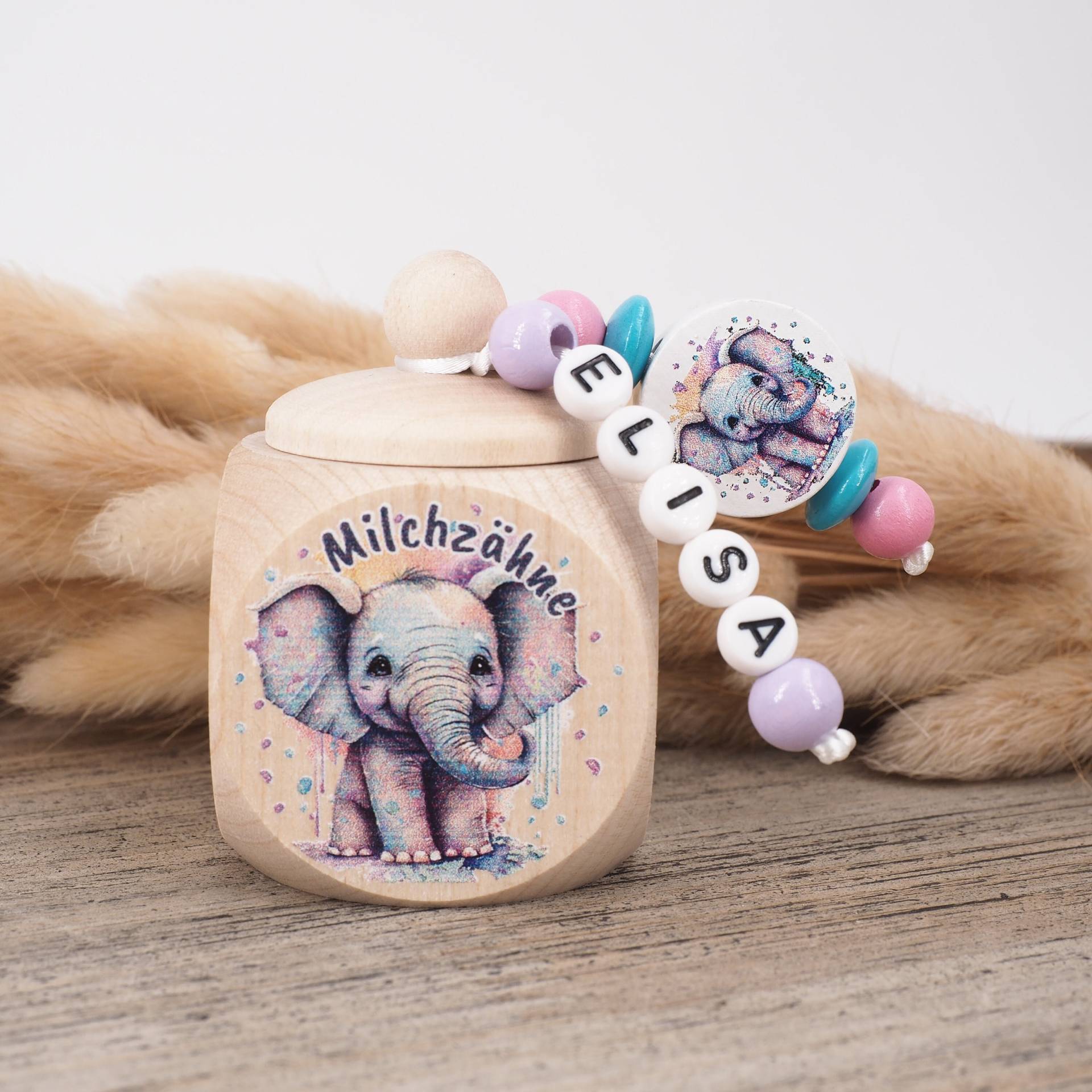 Milchzahndose Mit Namen Elefant Milchzahndose Mit Namen Elefant von MotzisBunteWelt2014