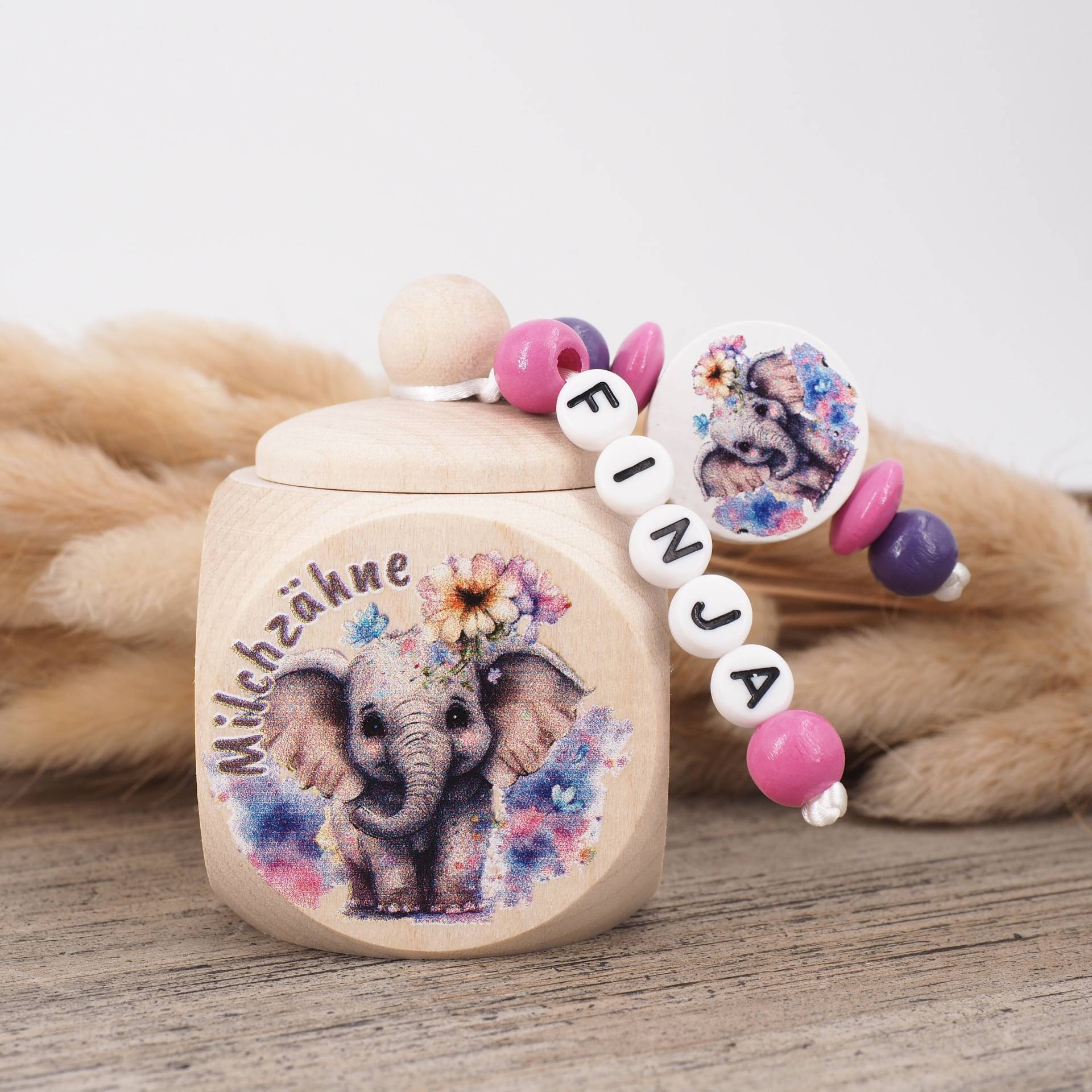 Milchzahndose Mit Namen Elefant Milchzahndose Mit Namen Elefant von MotzisBunteWelt2014