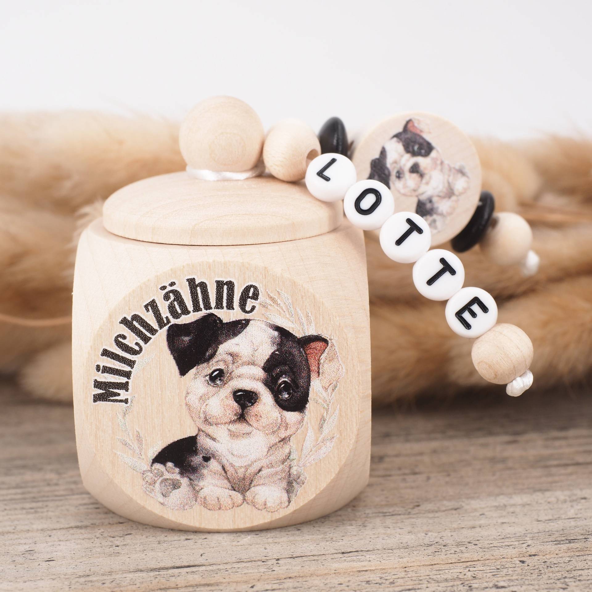 Milchzahndose Mit Namen Hund Bulldogge Milchzahndose Mit Namen Hund Bulldogge von MotzisBunteWelt2014