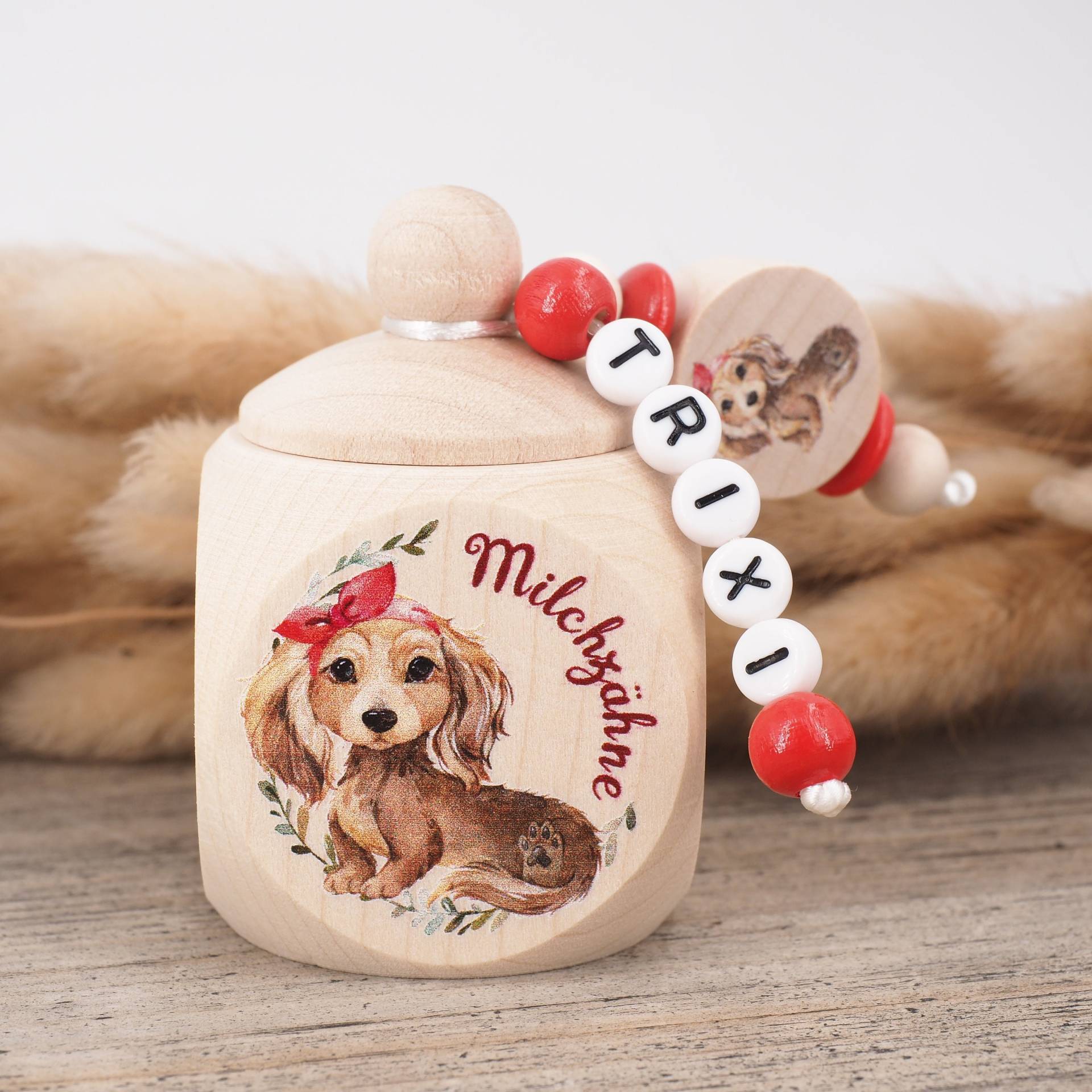 Milchzahndose Mit Namen Hund Dackel Mädchen Milchzahndose Mit Namen Hund Dackel Mädchen von MotzisBunteWelt2014
