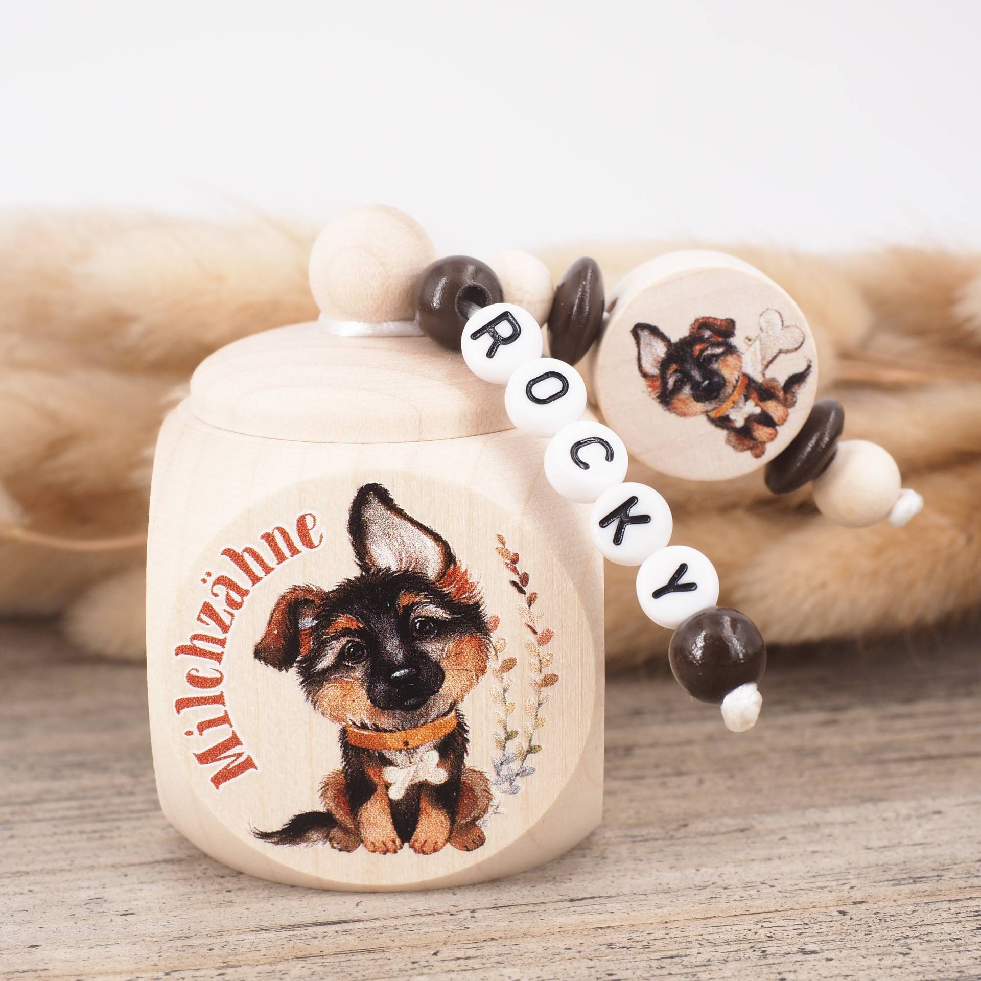 Milchzahndose Mit Namen Hund Schäferhund Milchzahndose Mit Namen Hund Schäferhund von MotzisBunteWelt2014