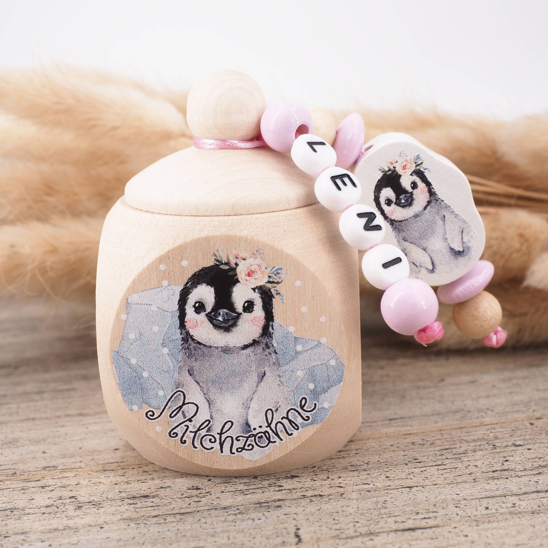 Milchzahndose Mit Namen Pinguin Milchzahndose Mit Namen Pinguin von MotzisBunteWelt2014