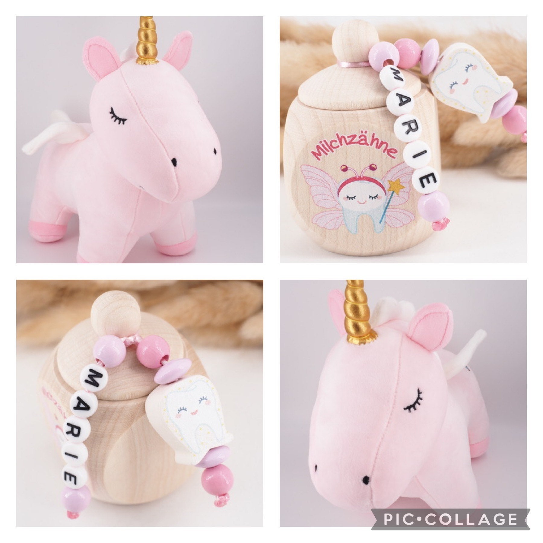 Milchzahndose Mit Namen & Kuscheltier Einhorn Milchzahndose Mit Namen & Kuscheltier Einhorn von MotzisBunteWelt2014